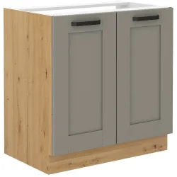 Szafka kuchenna pod zlew 80 cm szara LUNA 80ZL 2F BB CGAR