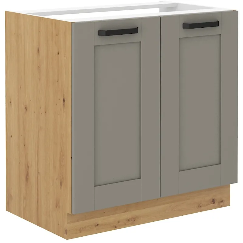 Szafka kuchenna pod zlew 80 cm szara LUNA 80ZL 2F BB CGAR