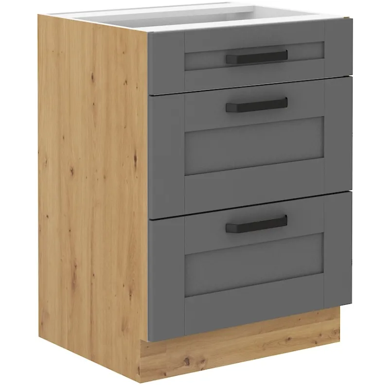Szafka kuchenna dolna 60 cm LUNA 60D 3S BB DGAR mat