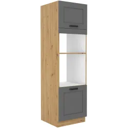 Szafka kuchenna dolna na piekarnik i mikrofalę 60 cm słupek LUNA 60DPM 210 2F DGAR mat