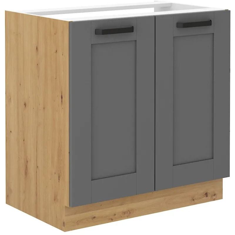 Szafka kuchenna pod zlew 80 cm szara LUNA 80ZL 2F BB DGAR