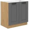 Szafka kuchenna pod zlew 80 cm szara LUNA 80ZL 2F BB DGAR