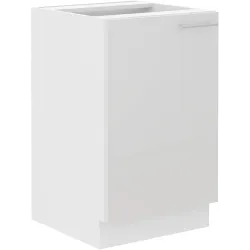 Szafka kuchenna pod zlew 50 cm LARA 50D ZL 1F BB biała połysk