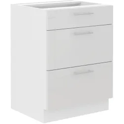 Szafka kuchenna dolna 60 cm LARA 60D 3S BB biała połysk