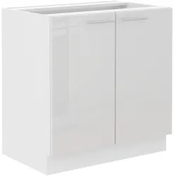 Szafka kuchenna pod zlew 80 cm biała połysk LARA 80ZL 2F BB