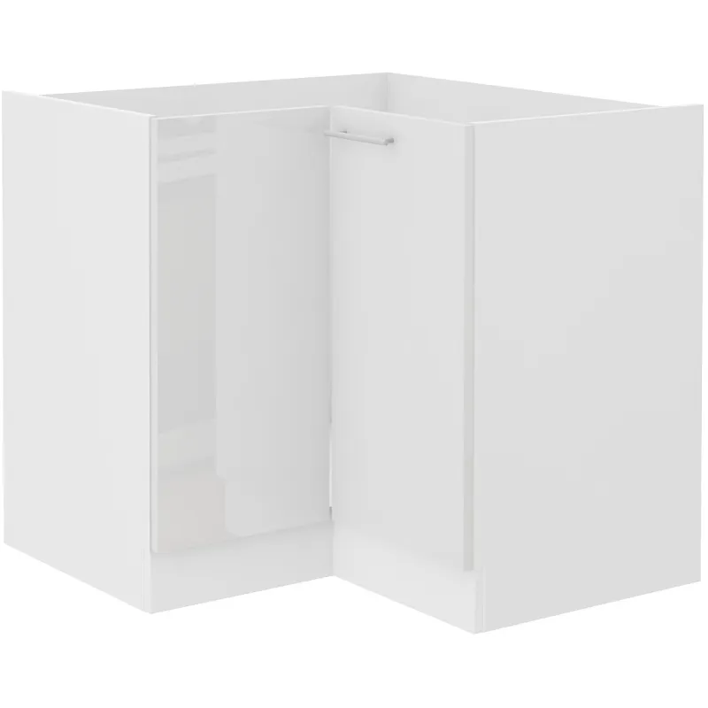 Szafka kuchenna dolna narożna LARA 89x89DN 1F BB biała połysk