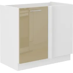Szafka kuchenna dolna narożna dostawna 105 cm LARA 105DN 1F BB Cappucino połysk