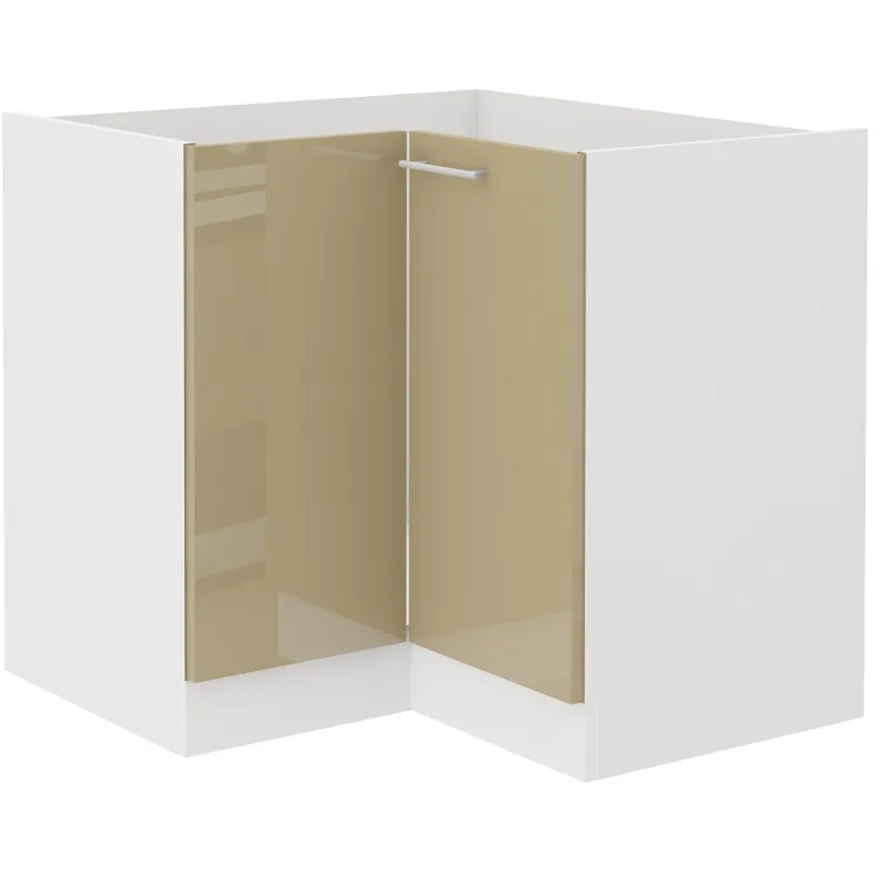 Szafka kuchenna dolna narożna LARA 89x89DN 1F BB Cappucino połysk