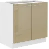 Szafka kuchenna pod zlew 80 cm cappucino połysk LARA 80ZL 2F BB