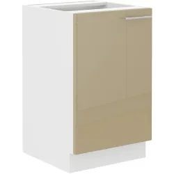 Szafka kuchenna pod zlew 50 cm cappucino połysk LARA 50D ZL 1F BB