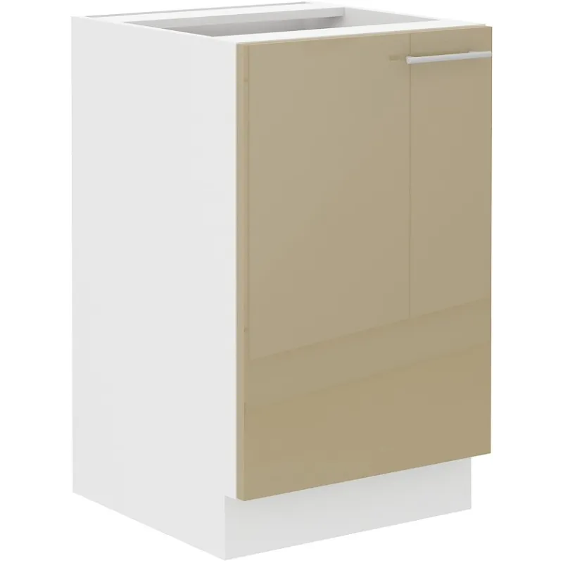 Szafka kuchenna pod zlew 50 cm cappucino połysk LARA 50D ZL 1F BB