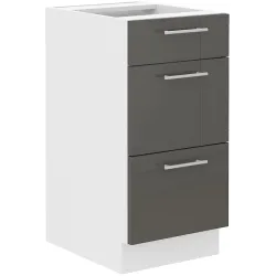 Szafka kuchenna dolna 40 cm z szufladami LARA 40D 3S BB GRWH grafit połysk