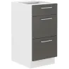Szafka kuchenna dolna 40 cm z szufladami LARA 40D 3S BB GRWH grafit połysk