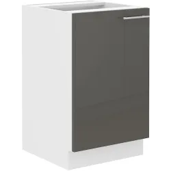 Szafka kuchenna pod zlew 50 cm grafit połysk LARA 50D ZL 1F BB GRWH