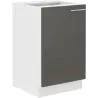 Szafka kuchenna pod zlew 50 cm grafit połysk LARA 50D ZL 1F BB GRWH