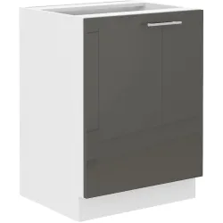 Szafka kuchenna dolna 60 cm LARA 60D 1F BB GRWH grafit połysk