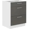 Szafka kuchenna dolna 60 cm LARA 60D 3S BB GRWH grafit połysk