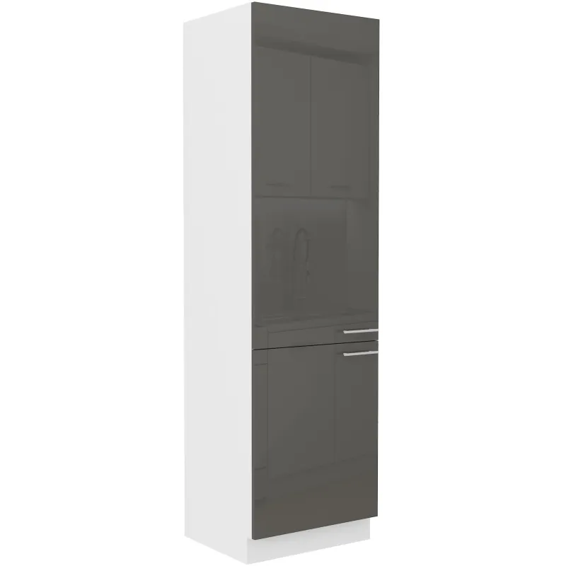Szafka kuchenna dolna 60 cm słupek LARA 60LO 210 2F GRWH grafit połysk