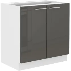 Szafka kuchenna dolna LARA 80D 2F BB GRWH grafit połysk