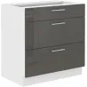 Szafka kuchenna dolna LARA 80D 3S BB GRWH grafit połysk