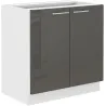 Szafka kuchenna pod zlew 80 cm grafit połysk LARA 80ZL 2F BB GRWH