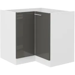 Szafka kuchenna dolna narożna LARA 89x89DN 1F BB GRWH grafit połysk