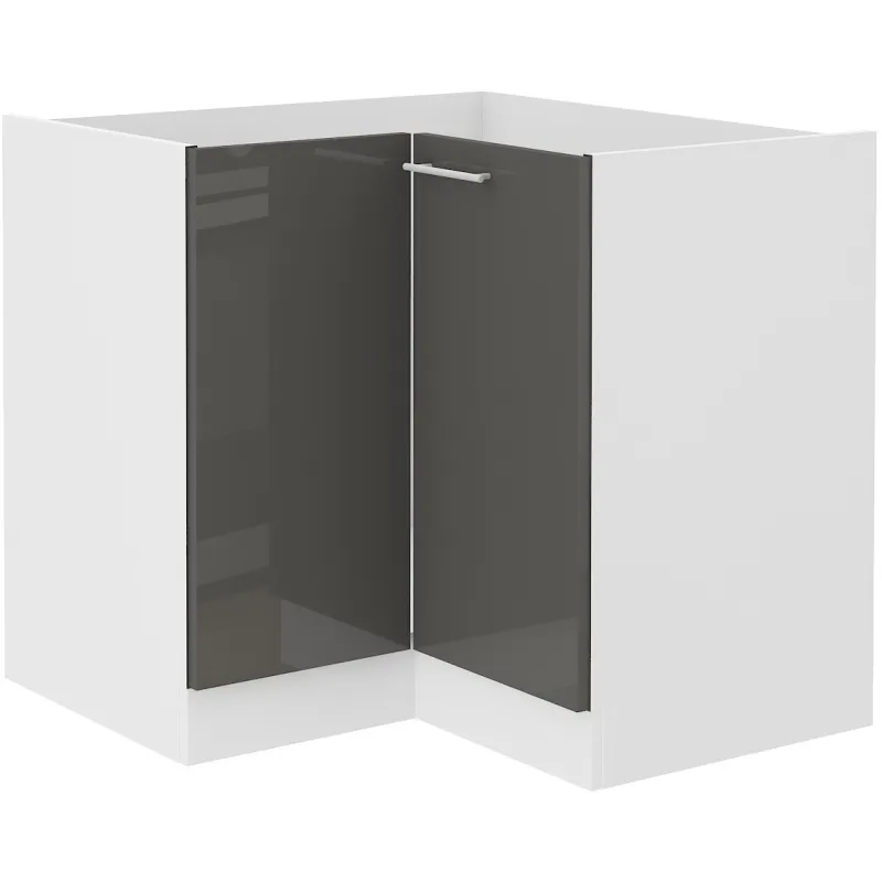 Szafka kuchenna dolna narożna LARA 89x89DN 1F BB GRWH grafit połysk