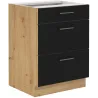Szafka kuchenna dolna 60 cm MODENA 60D 3S BB czarna mat