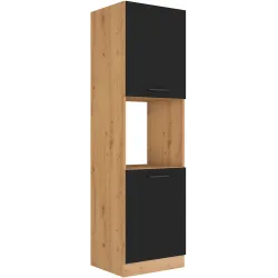 Szafka kuchenna dolna na piekarnik 60 cm słupek MODENA 60DP 210 2F czarna mat