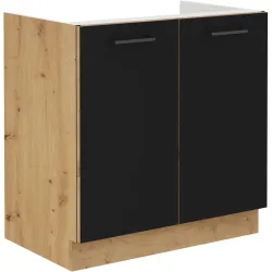 Szafka kuchenna pod zlew 80 cm czarna MODENA 80ZL 2F BB