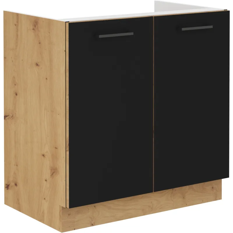 Szafka kuchenna pod zlew 80 cm czarna MODENA 80ZL 2F BB