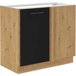 Szafka kuchenna dolna narożna dostawna 105 cm MODENA 105DN 1F BB czarna mat