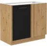 Szafka kuchenna dolna narożna dostawna 105 cm MODENA 105DN 1F BB czarna mat