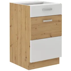 Szafka kuchenna dolna 50 cm ARTISAN 50D 1F1S BB Cargo biała - dąb artisan
