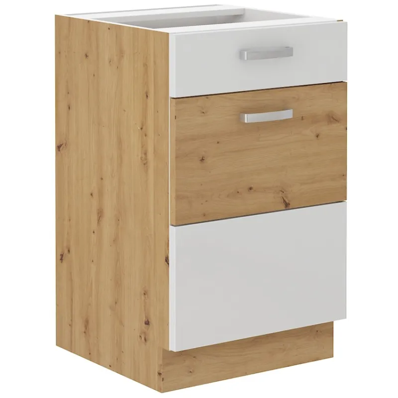 Szafka kuchenna dolna 50 cm ARTISAN 50D 1F1S BB Cargo biała - dąb artisan