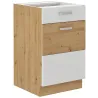 Szafka kuchenna dolna 50 cm ARTISAN 50D 1F1S BB Cargo biała - dąb artisan