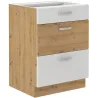 Szafka kuchenna dolna 60 cm ARTISAN 60D 3S BB biała - dąb artisan