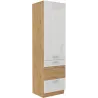 Szafka kuchenna dolna 60 cm słupek ARTISAN 60DKS 210 3S 1F biała - dąb artisan