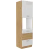 Szafka kuchenna dolna na piekarnik 60 cm słupek ARTISAN 60DPS 210 3S 1F biała - dąb artisan