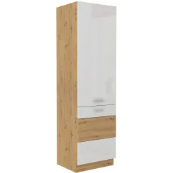 Szafka kuchenna dolna 60 cm słupek ARTISAN 60LO 210 2F biała - dąb artisan