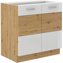 Szafka kuchenna dolna ARTISAN 80D 2F BB biała - dąb artisan
