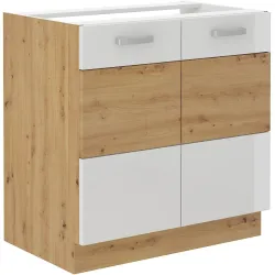 Szafka kuchenna pod zlew 80 cm biała połysk ARTISAN 80ZL 2F BB