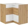 Szafka kuchenna dolna narożna ARTISAN 89x89DN 1F BB biała - dąb artisan