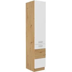 Szafka kuchenna dolna 40 cm słupek ARTISAN 40DK 210 2F biała - dąb artisan