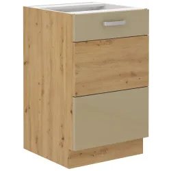 Szafka kuchenna pod zlew 50 cm cappucino połysk ARTISAN 50D ZL 1F BB