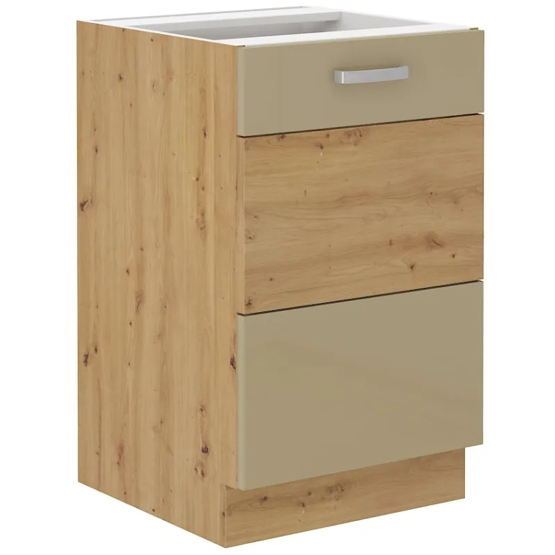 Szafka kuchenna pod zlew 50 cm cappucino połysk ARTISAN 50D ZL 1F BB