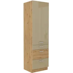 Szafka kuchenna dolna 60 cm słupek ARTISAN 60DKS 210 3S 1F cappucino - dąb artisan