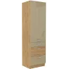 Szafka kuchenna dolna 60 cm słupek ARTISAN 60DKS 210 3S 1F cappucino - dąb artisan