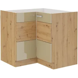 Szafka kuchenna dolna narożna ARTISAN 89x89DN 1F BB cappucino - dąb artisan