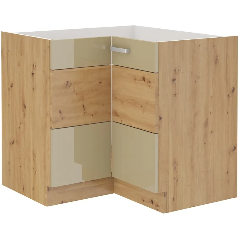 Szafka kuchenna dolna narożna ARTISAN 89x89DN 1F BB cappucino - dąb artisan